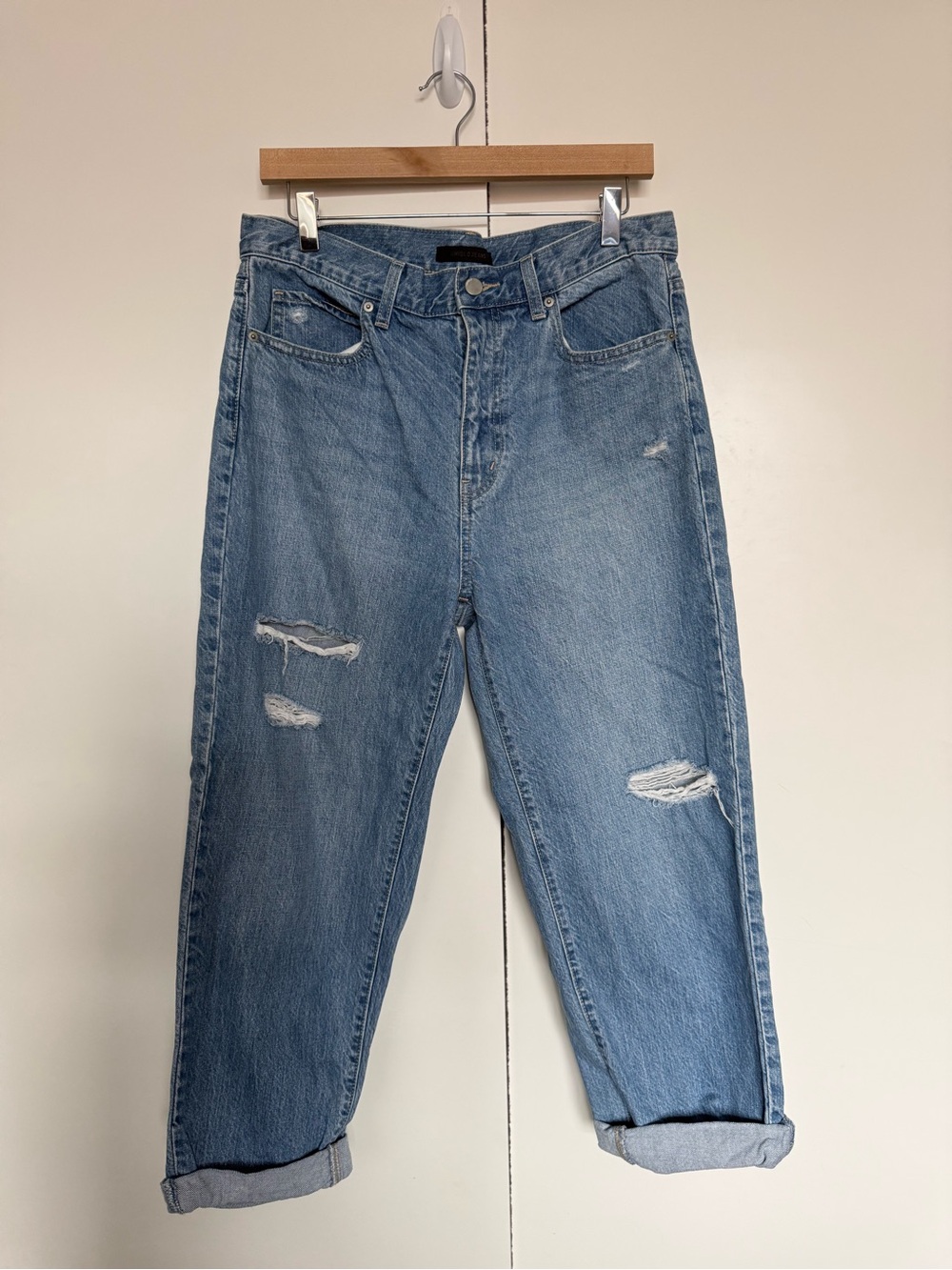 Uniqlo Tapered Distressed Jeans, Size: 28, Color: Blue, New W/O Tags, Never Worn